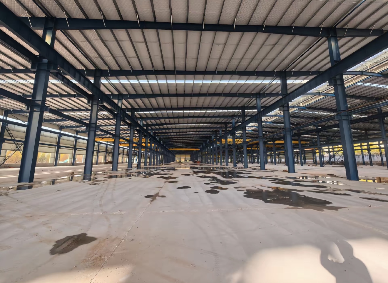 Completed logistics warehouse interior steel structure